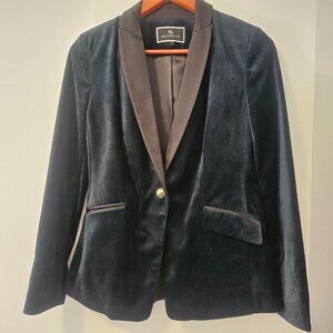 Melanie Lyne one button velvet collared blazer